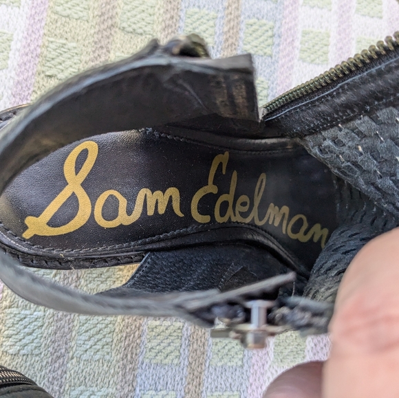 Sam Edelman Women’s Cooper Black Woven Leather Open Toe Bootie Sandal Size 9 M - Picture 8 of 8